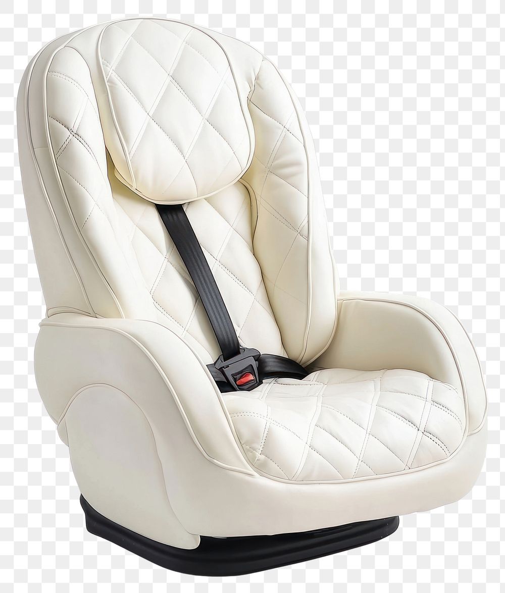 PNG Luxurious white leather car seat