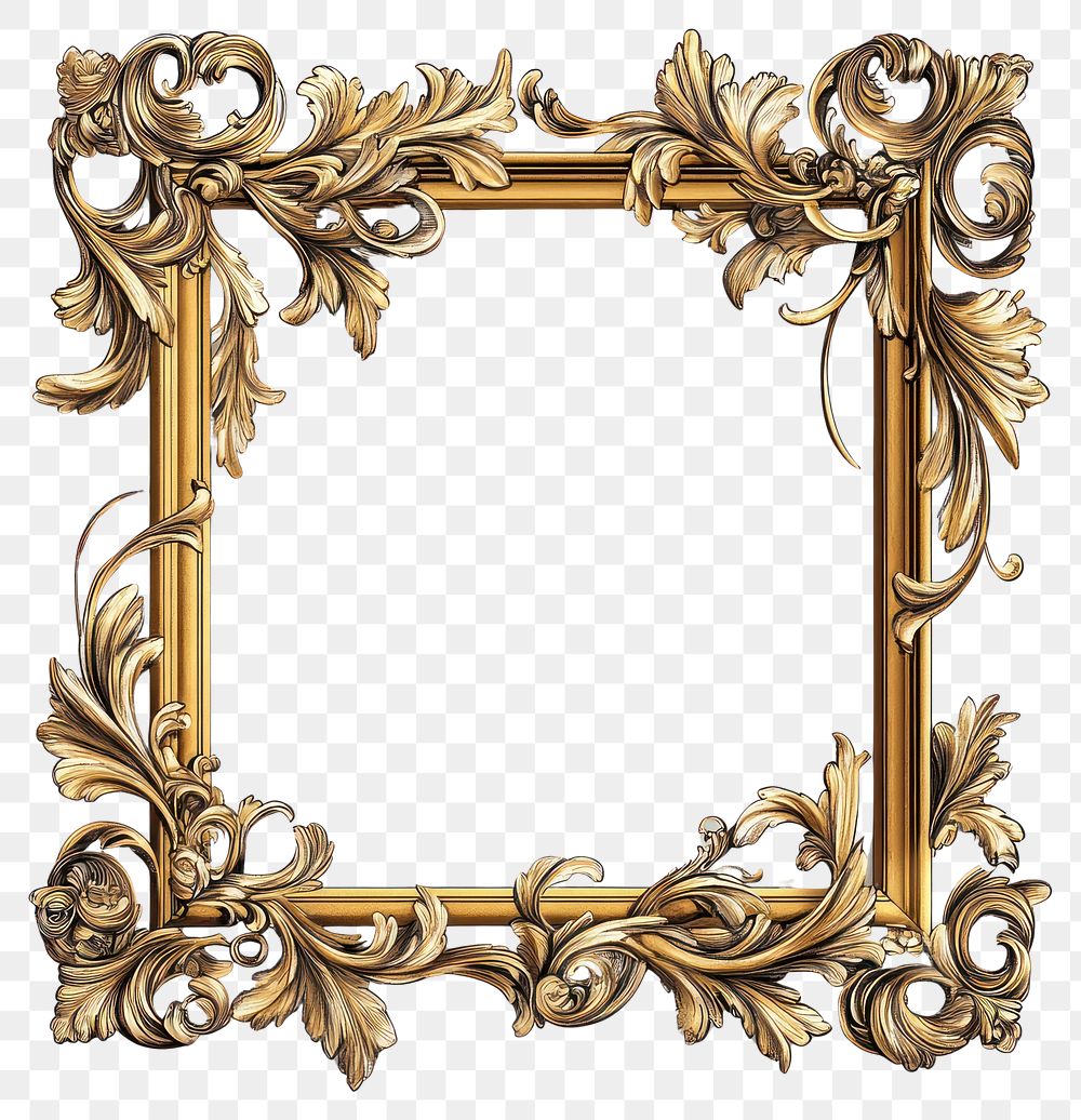 PNG Ornate golden baroque picture frame