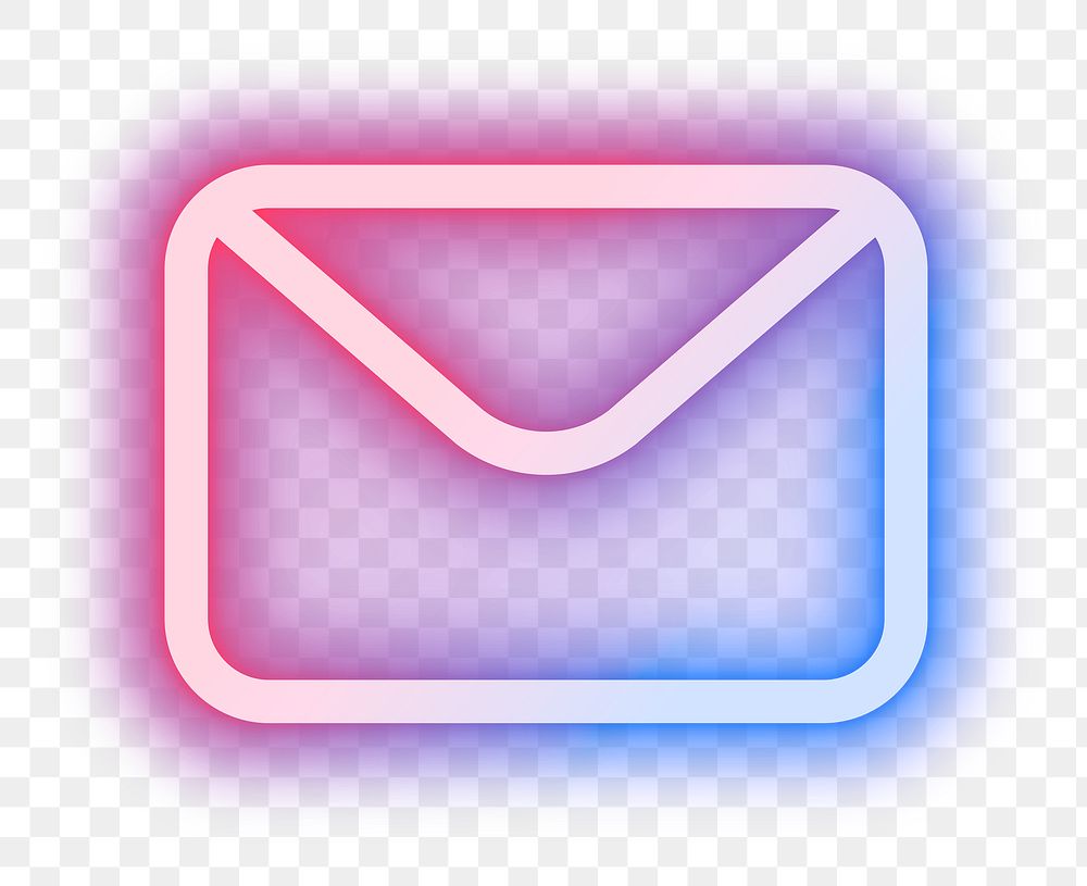 Email png social media icon in pink neon style