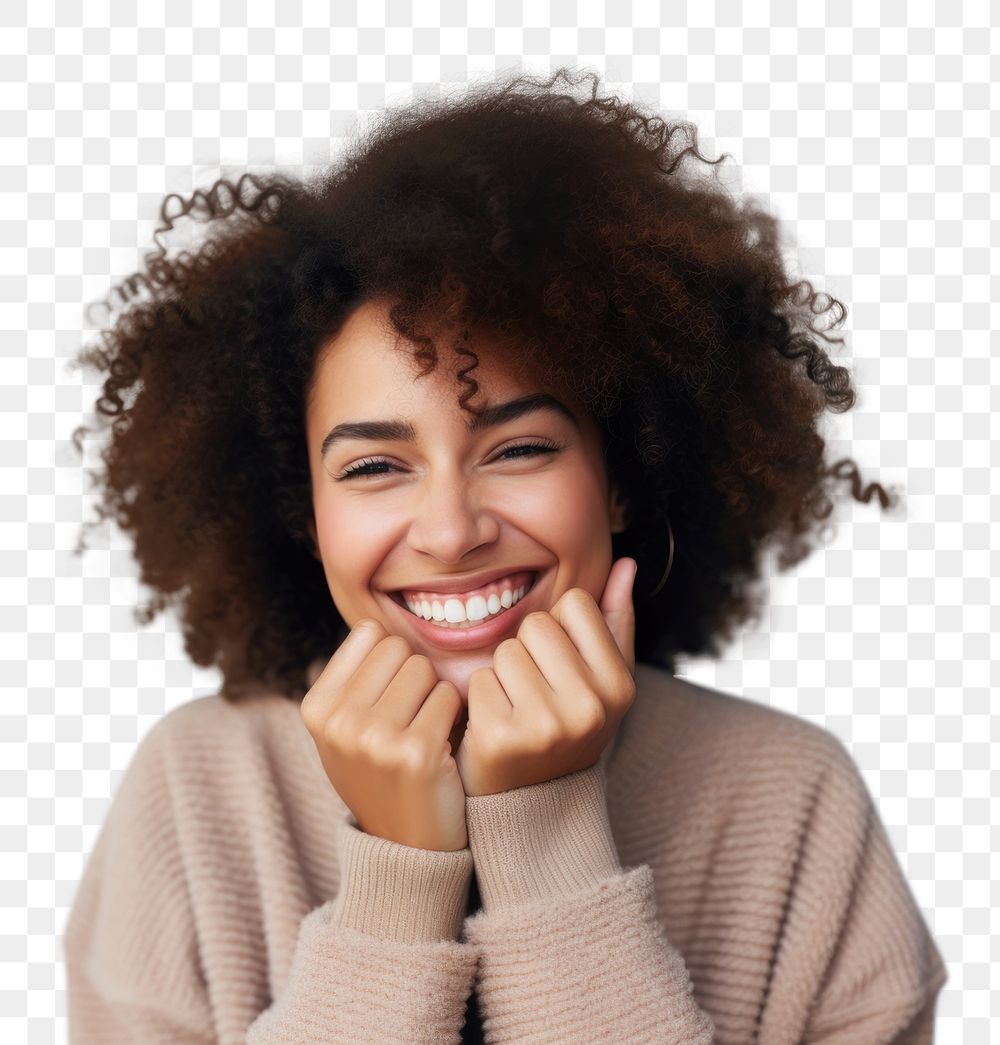 PNG Happy laughing sweater smile. 