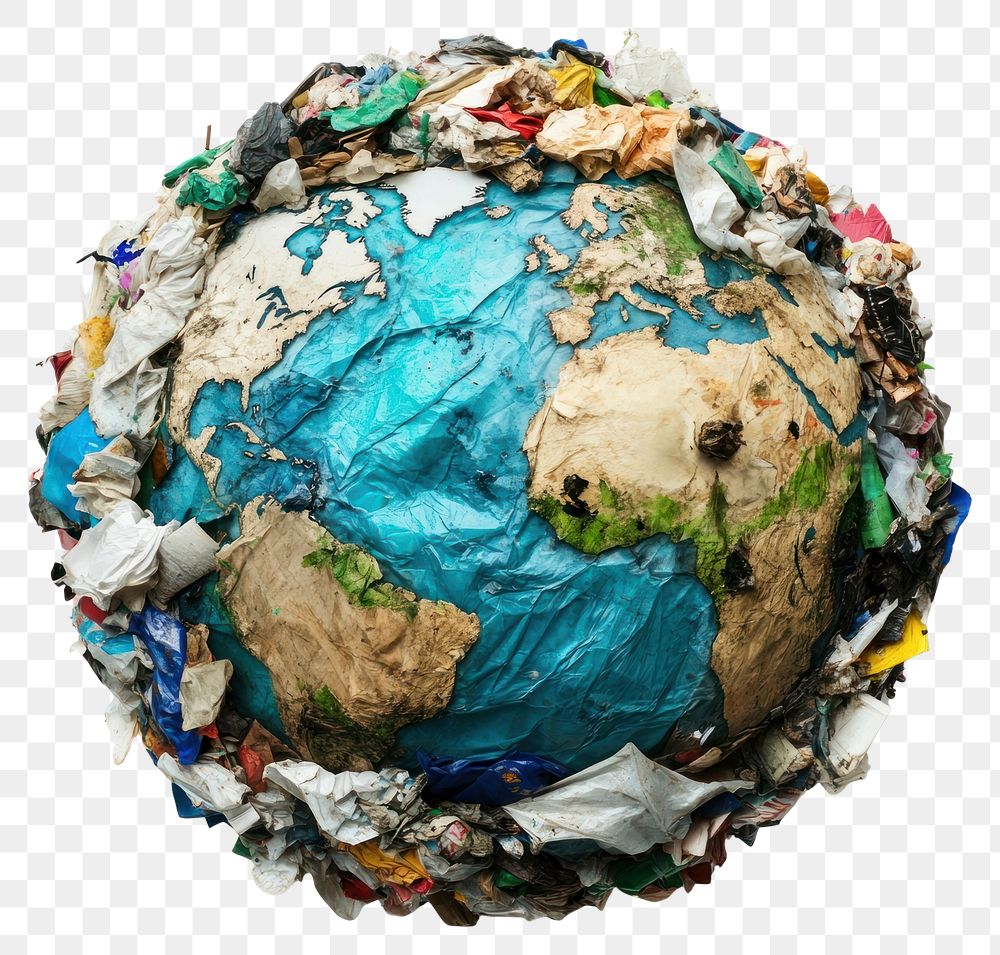 PNG Earth covered with plastic waste