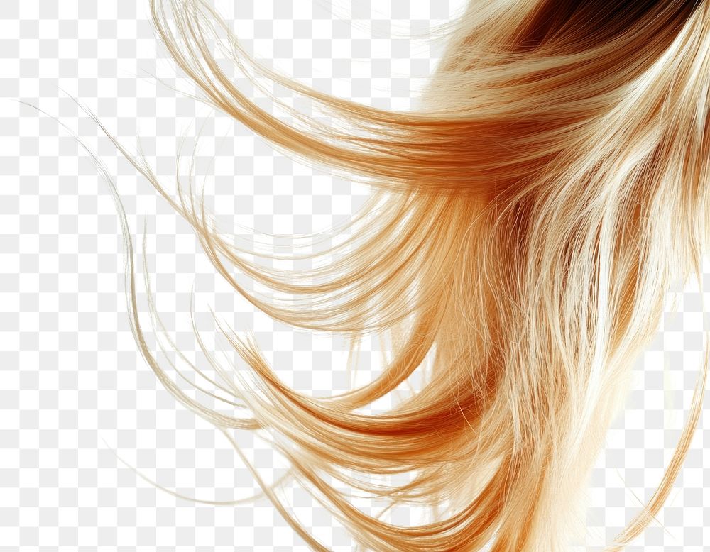 PNG Flowing blonde hair strands abstract