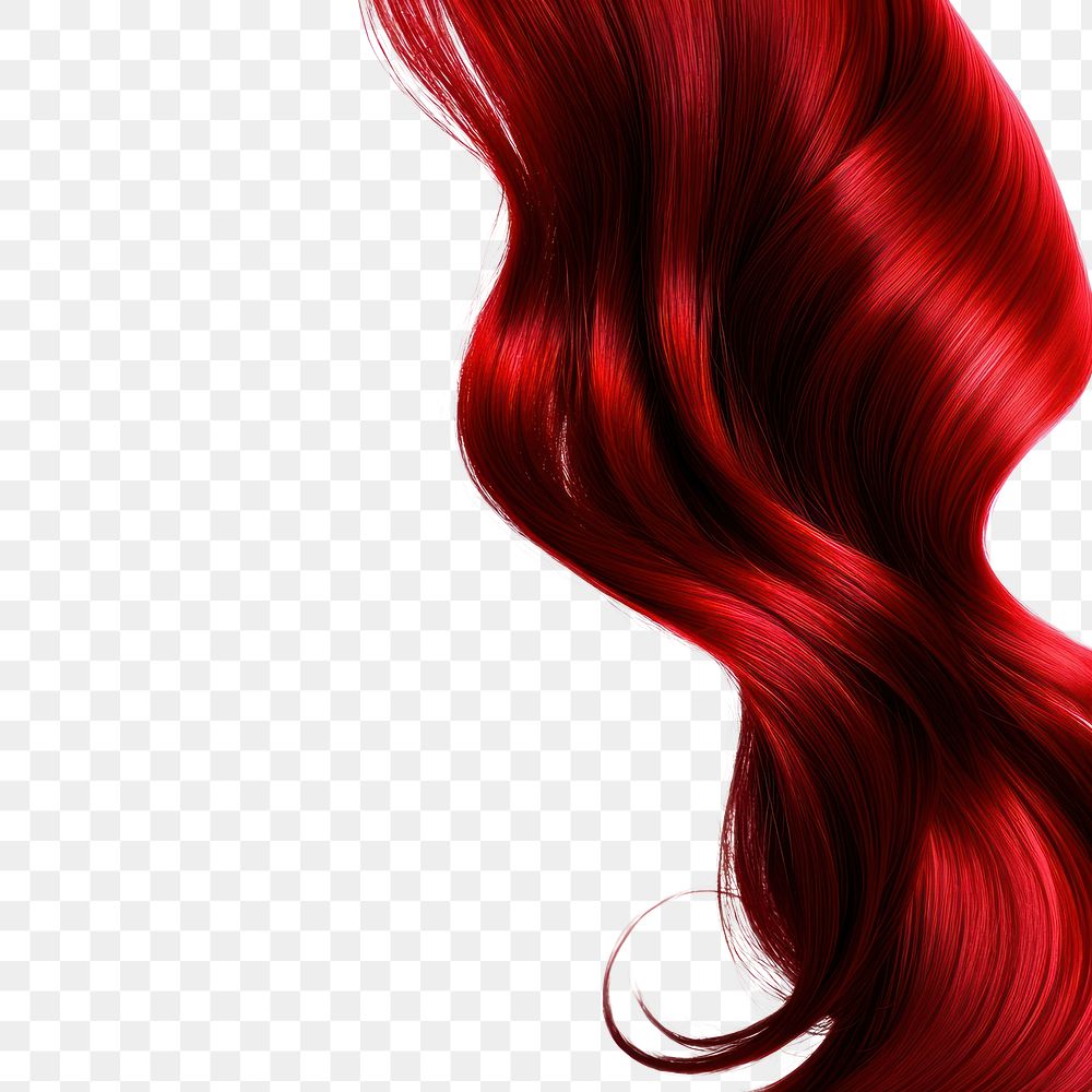 PNG Vibrant red hair texture shine