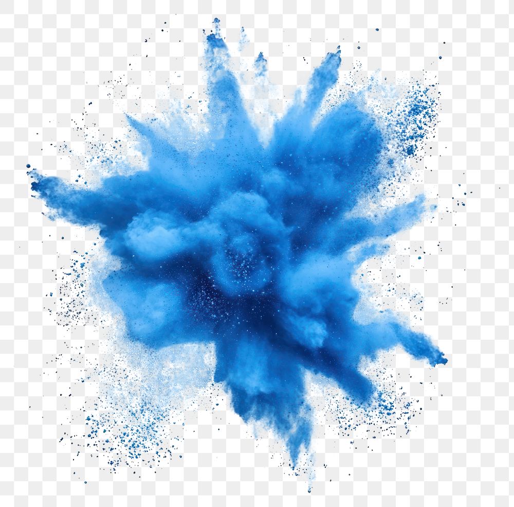 PNG Vibrant blue powder explosion