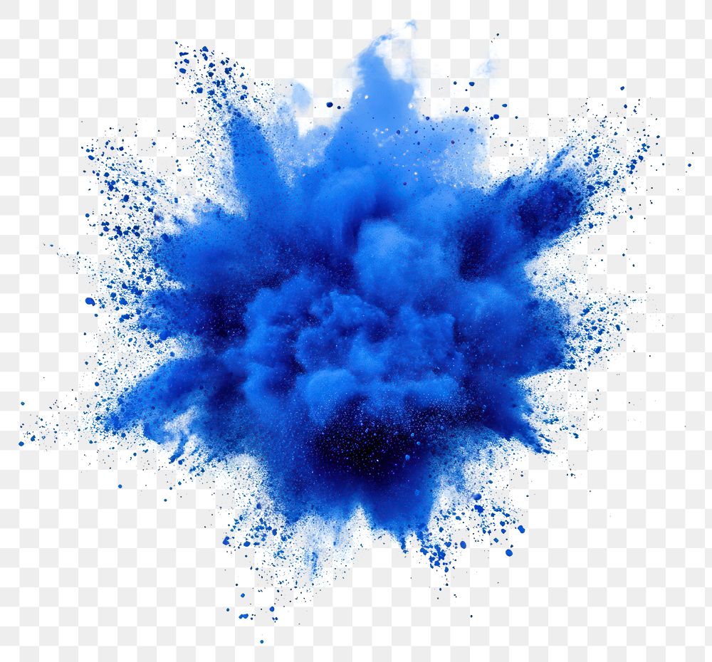 PNG Vibrant blue powder explosion art