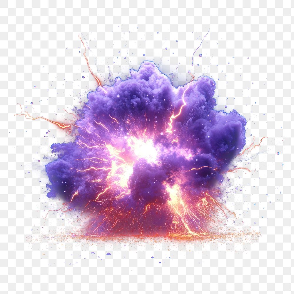 PNG Explosive purple energy burst