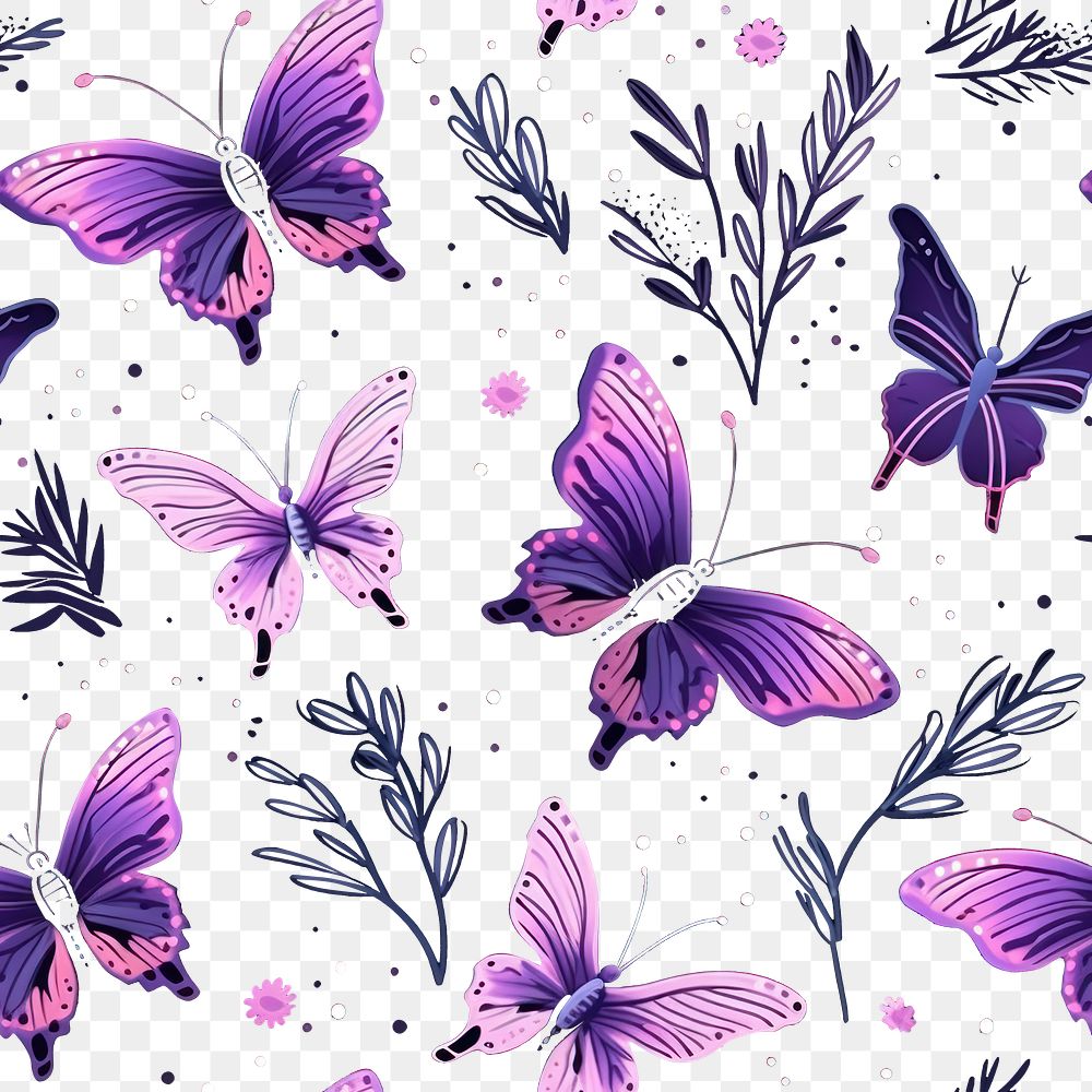 PNG Purple night butterfly pattern petal plant. 