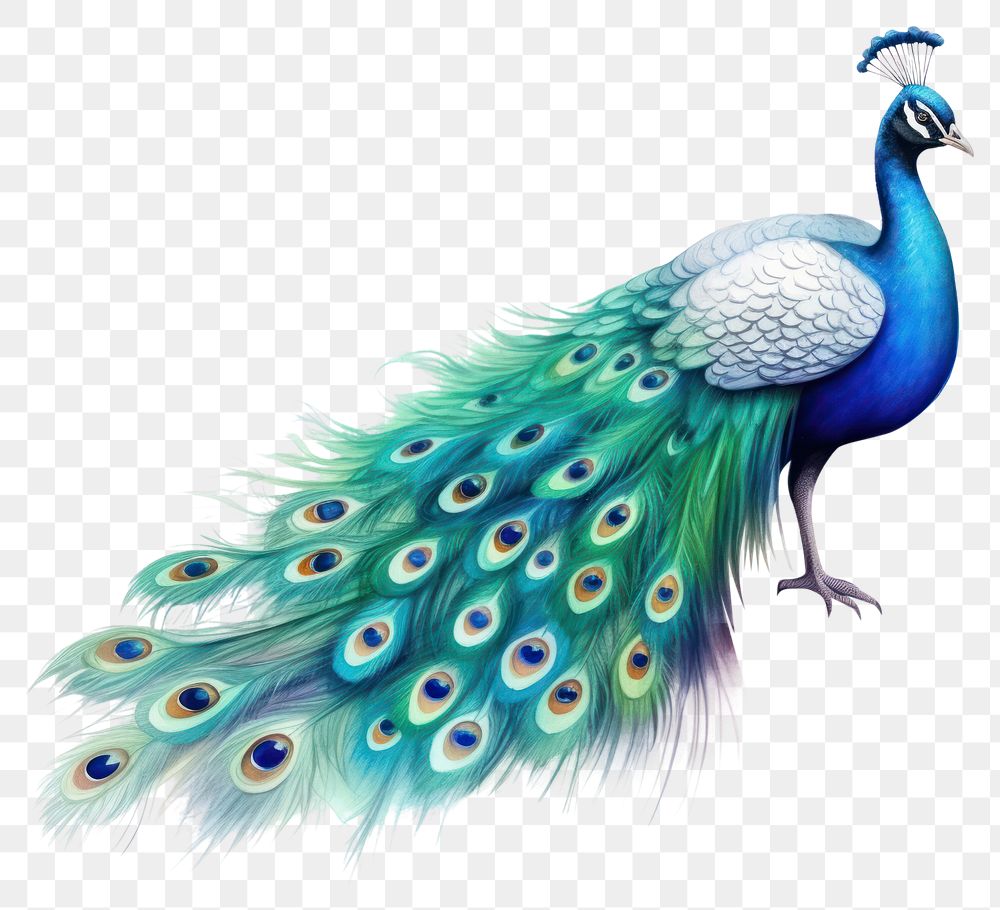 PNG Peacock animal bird white background. 