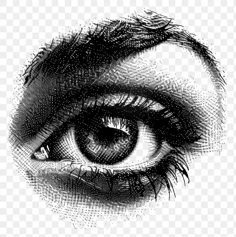 PNG Detailed monochrome eye illustration