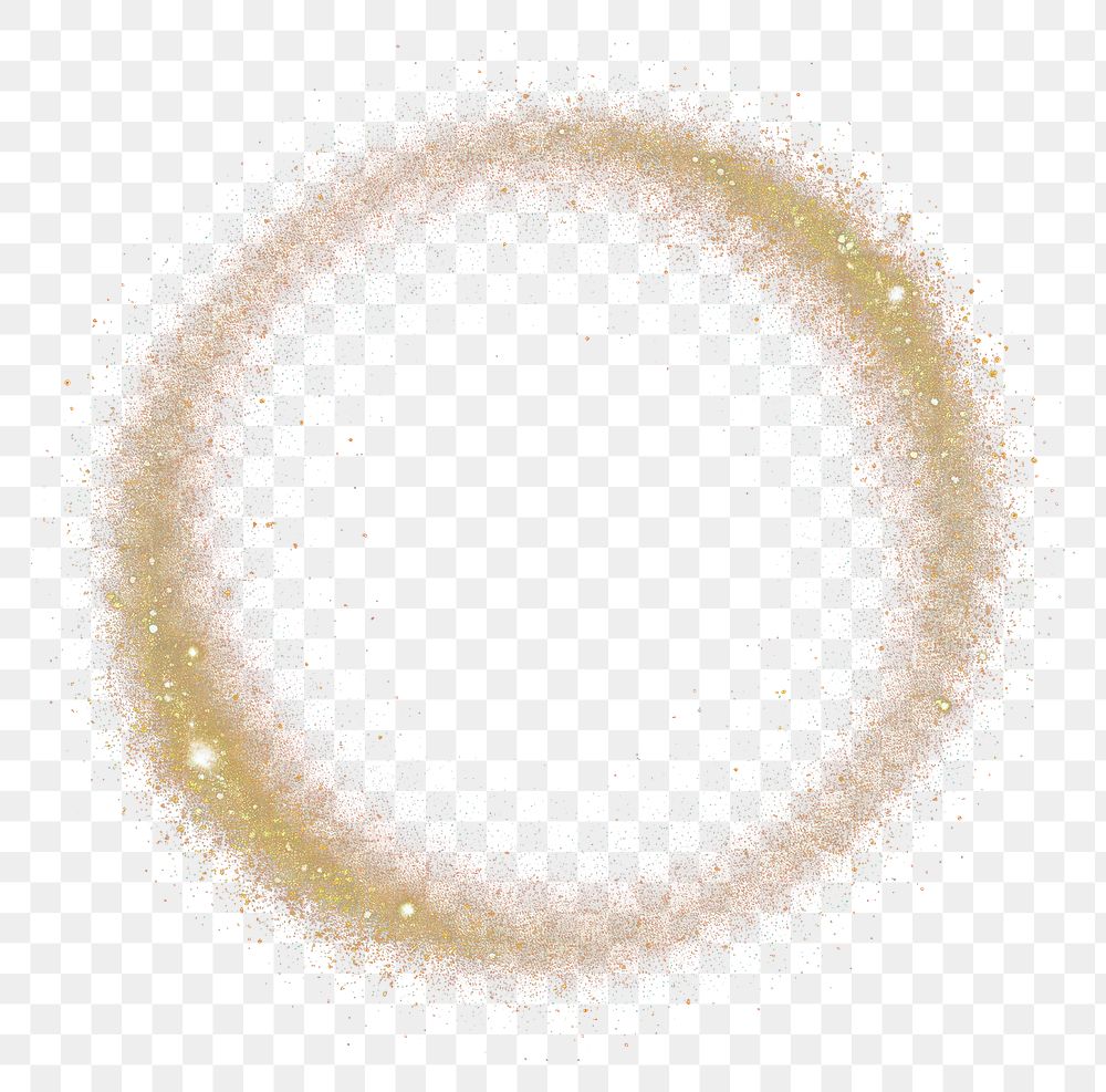 PNG Golden glittering circular particle ring