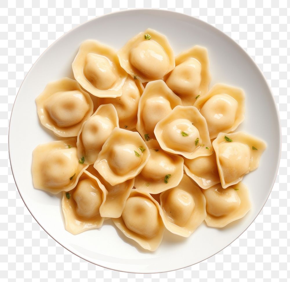 PNG Plate of ravioli pasta plate food 