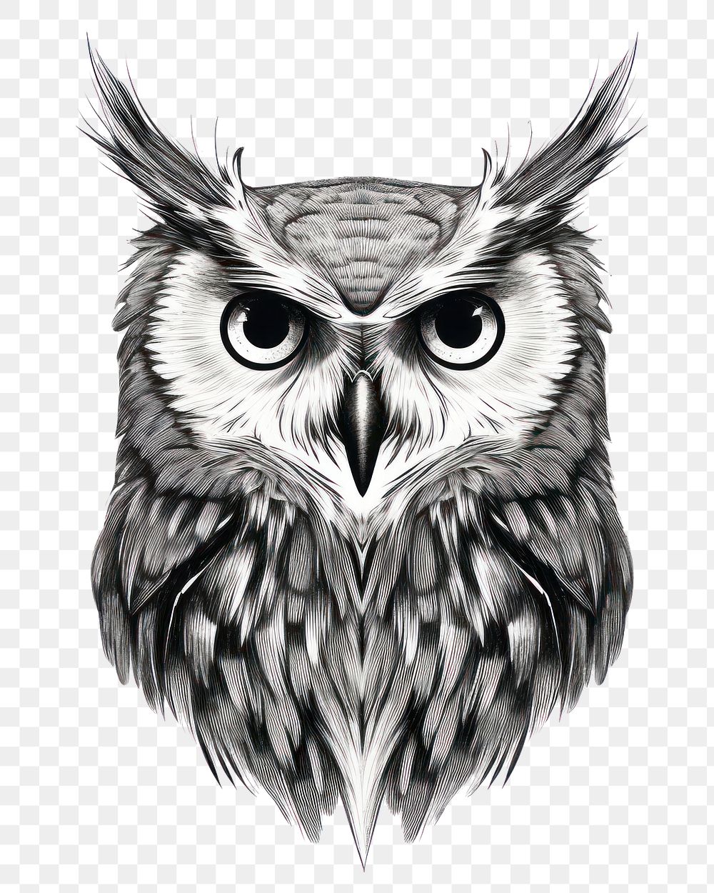 PNG Owl celestial drawing animal sketch.