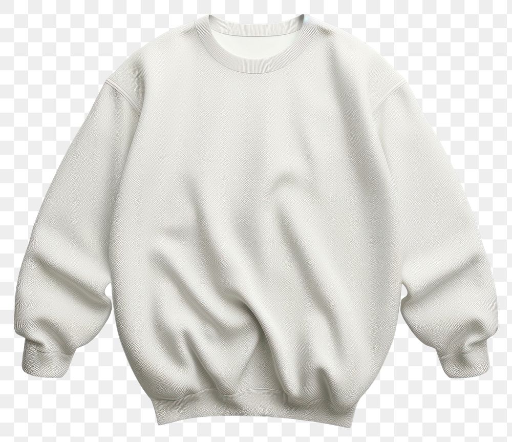 PNG Blank plain whte sweater mockup sweatshirt clothing knitwear.