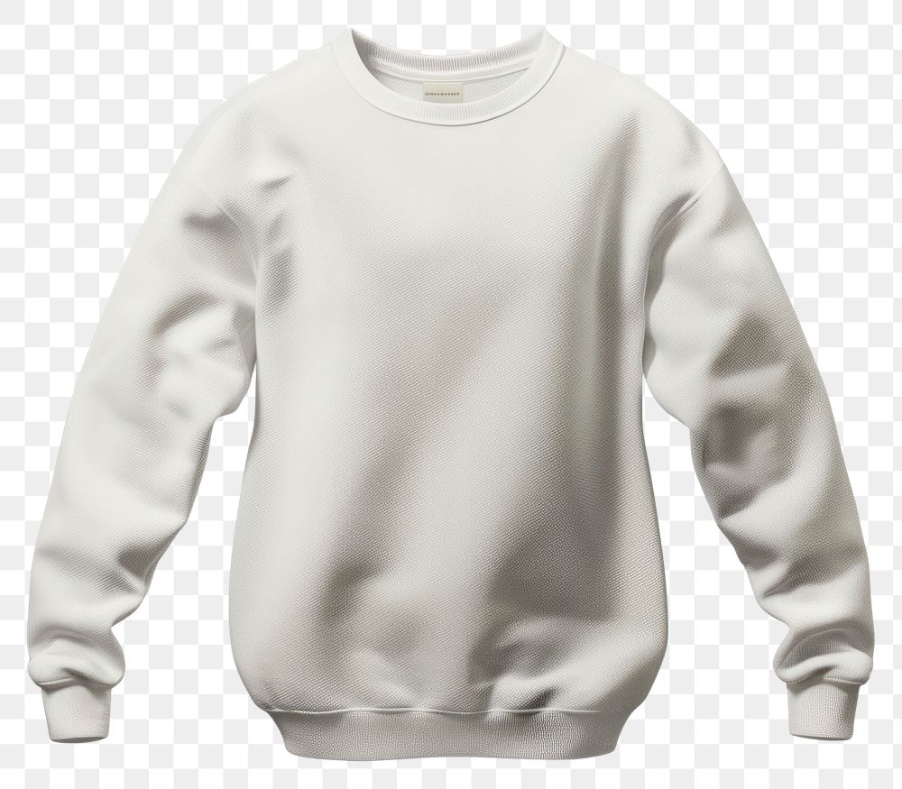 PNG Blank wite sweater mockup sweatshirt clothing knitwear.