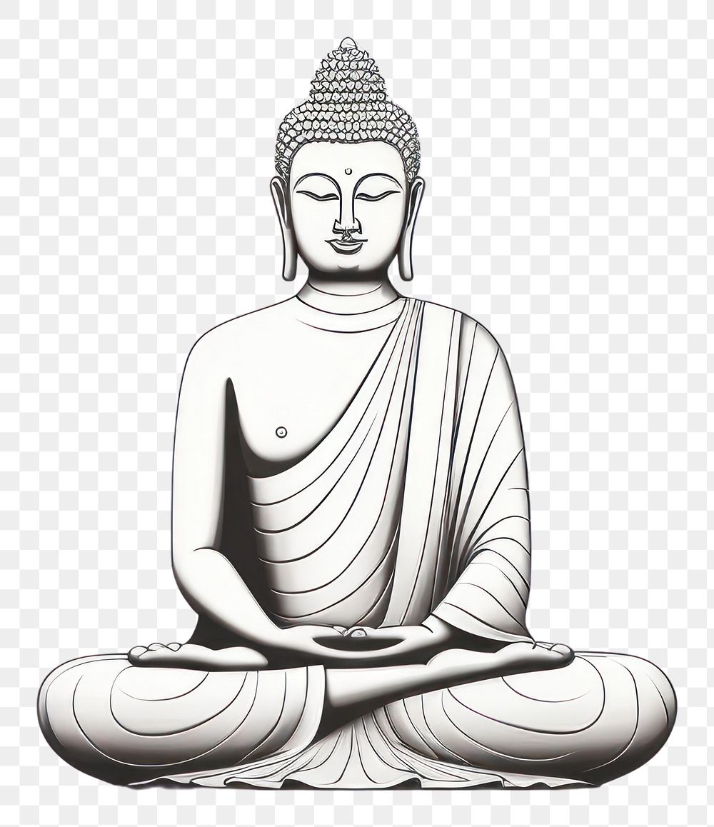 PNG Illustration of buddha drawing sketch representation.