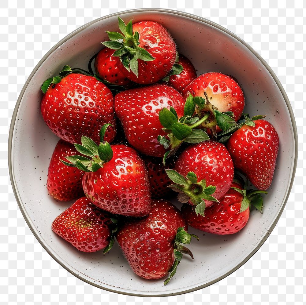 PNG Fruit strawberries bowl strawberry produce plant.