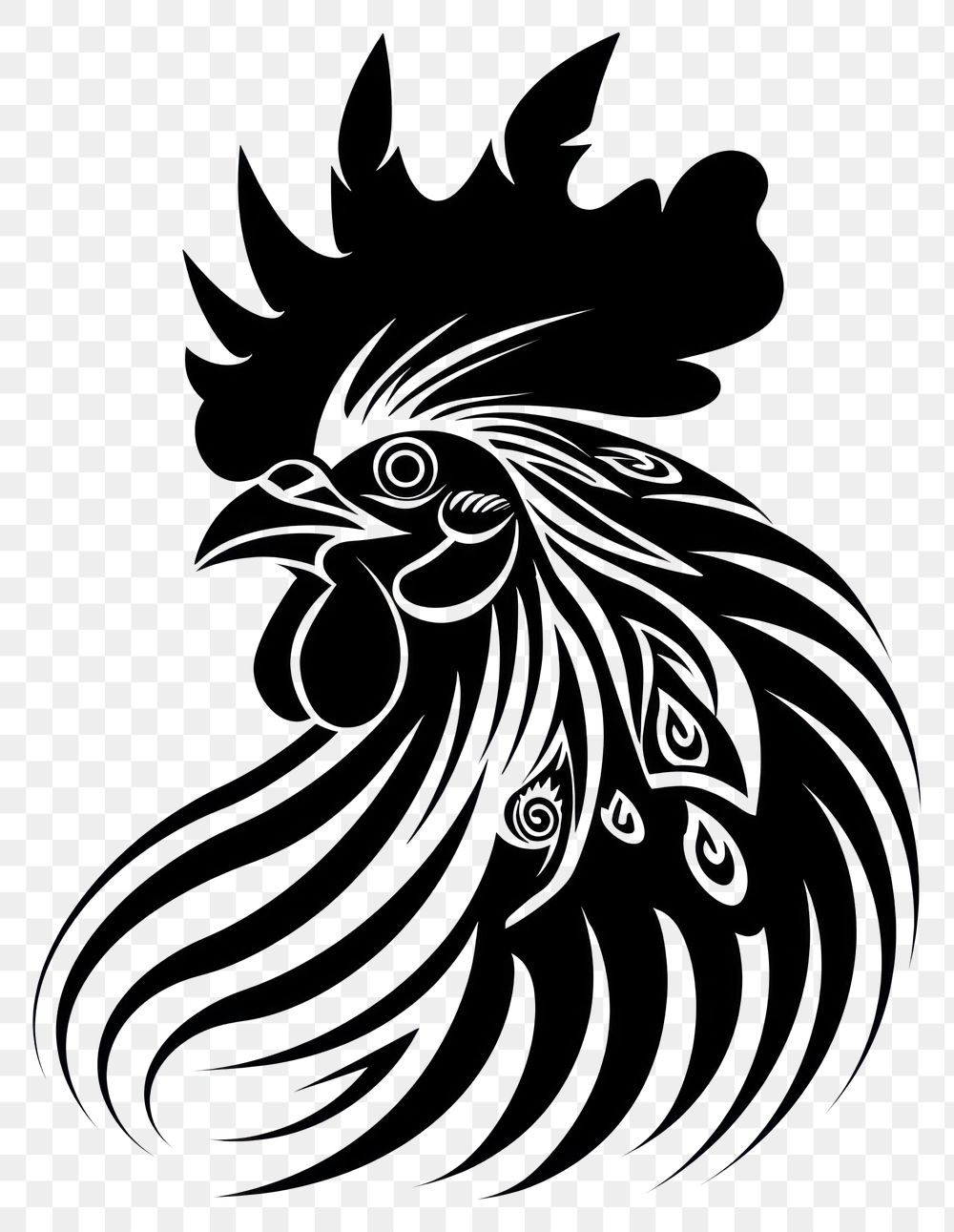 PNG Rooster animal black bird.