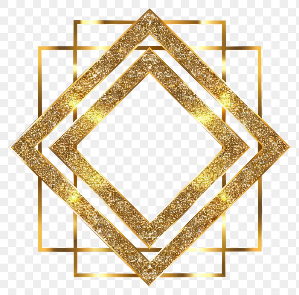 PNG Elegant geometric golden frame