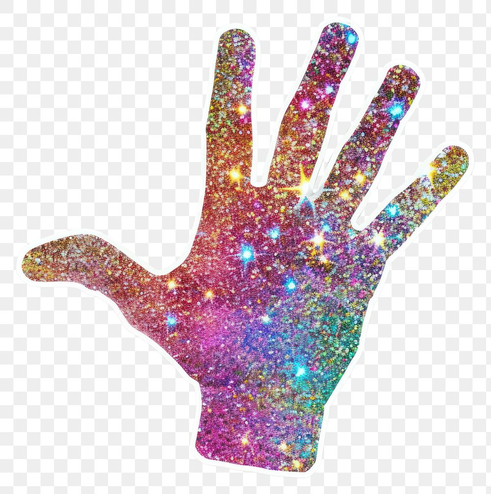 PNG Glitter hand sign flat sticker accessories accessory clothing.