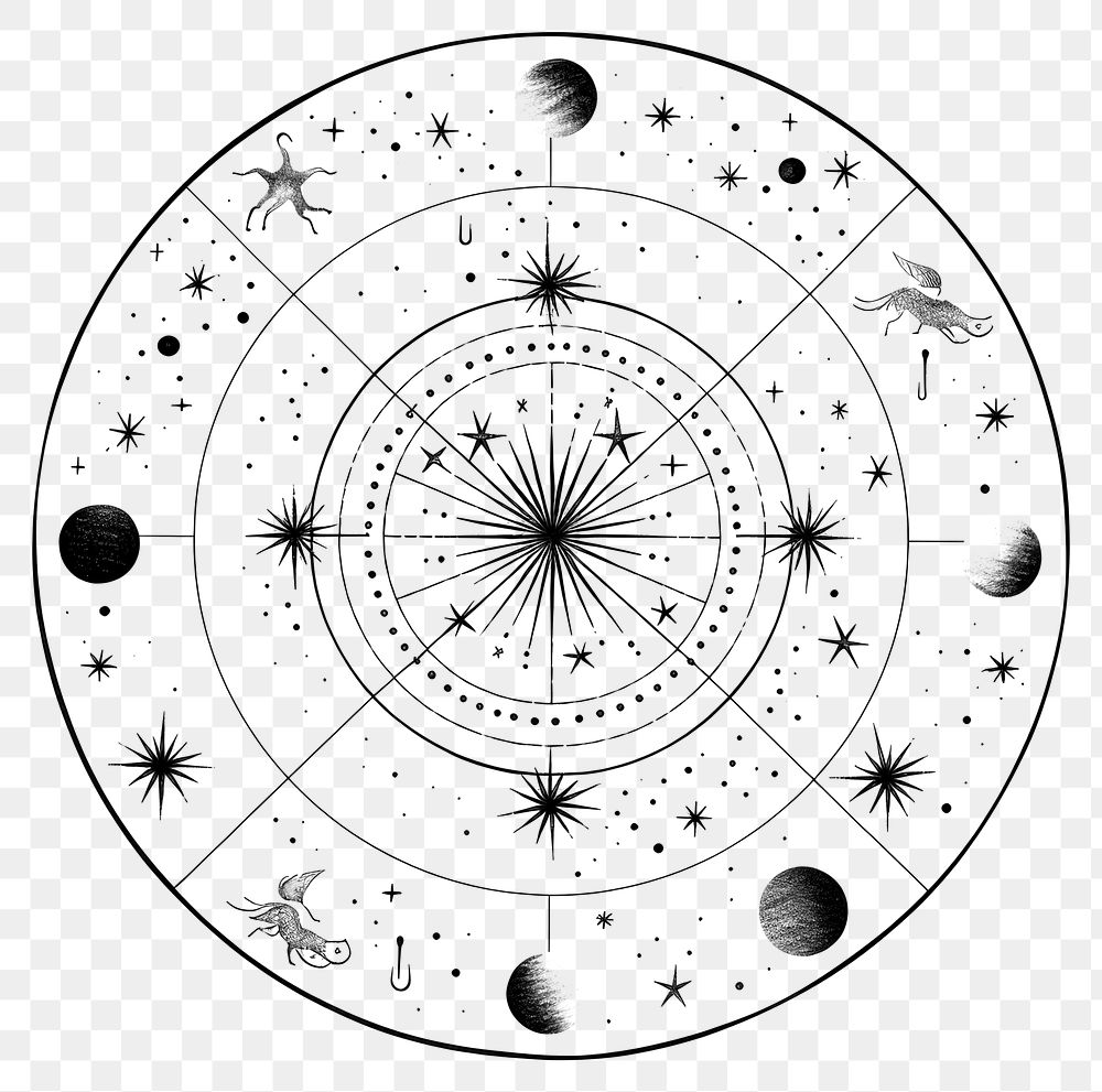 PNG Celestial aries zodiac drawing line monochrome.