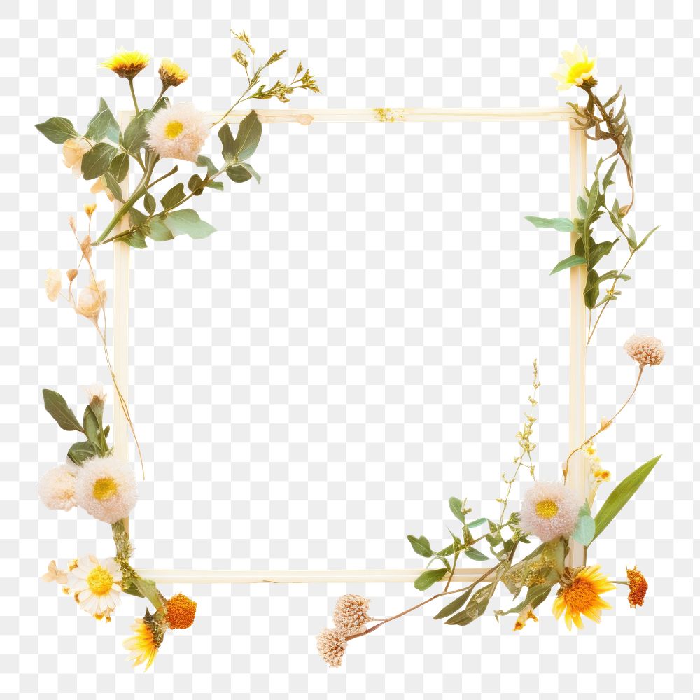 PNG Wreath flower frame plant.