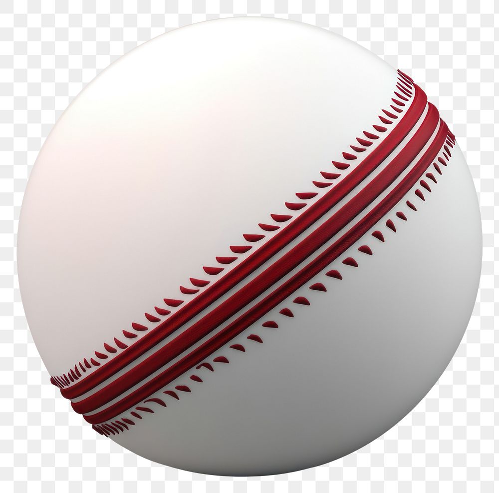 PNG 3d vector illustration of cricket ball sports white equipment.