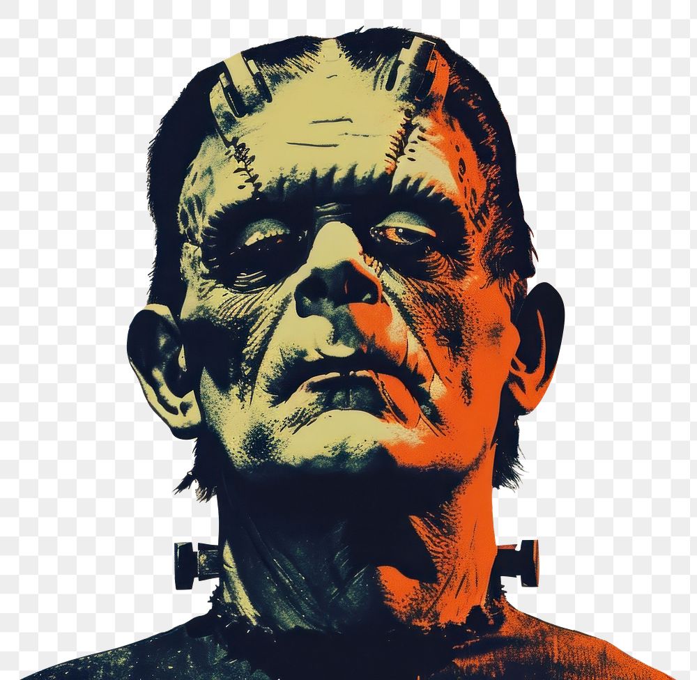 PNG Vintage Frankenstein horror illustration