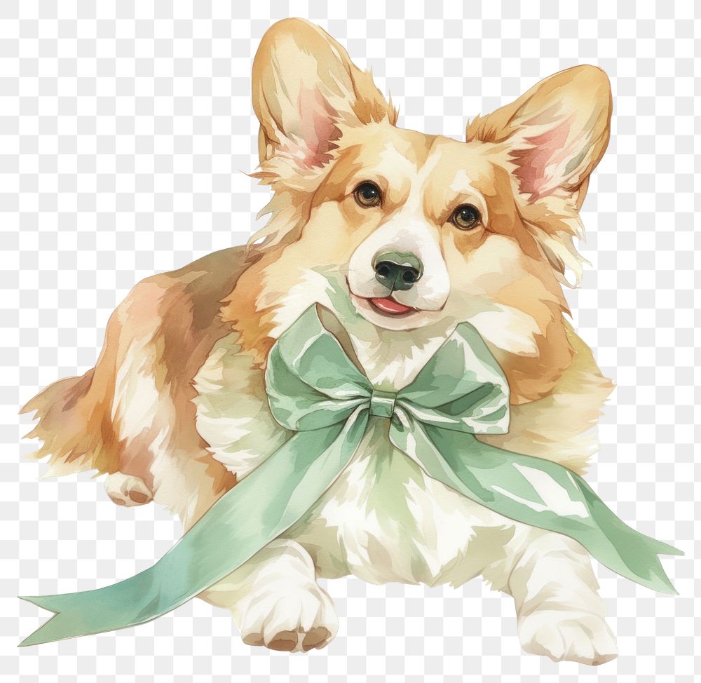 PNG Corgi dog papillon spaniel person.