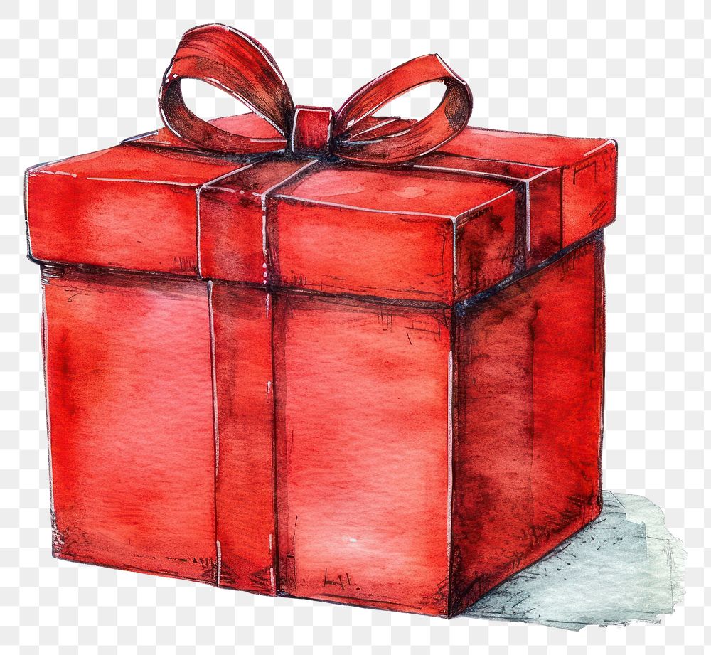 PNG Red gift box illustration