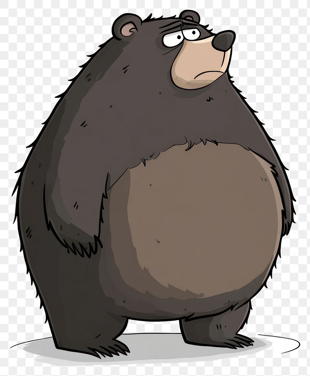 PNG Sad cartoon bear illustration