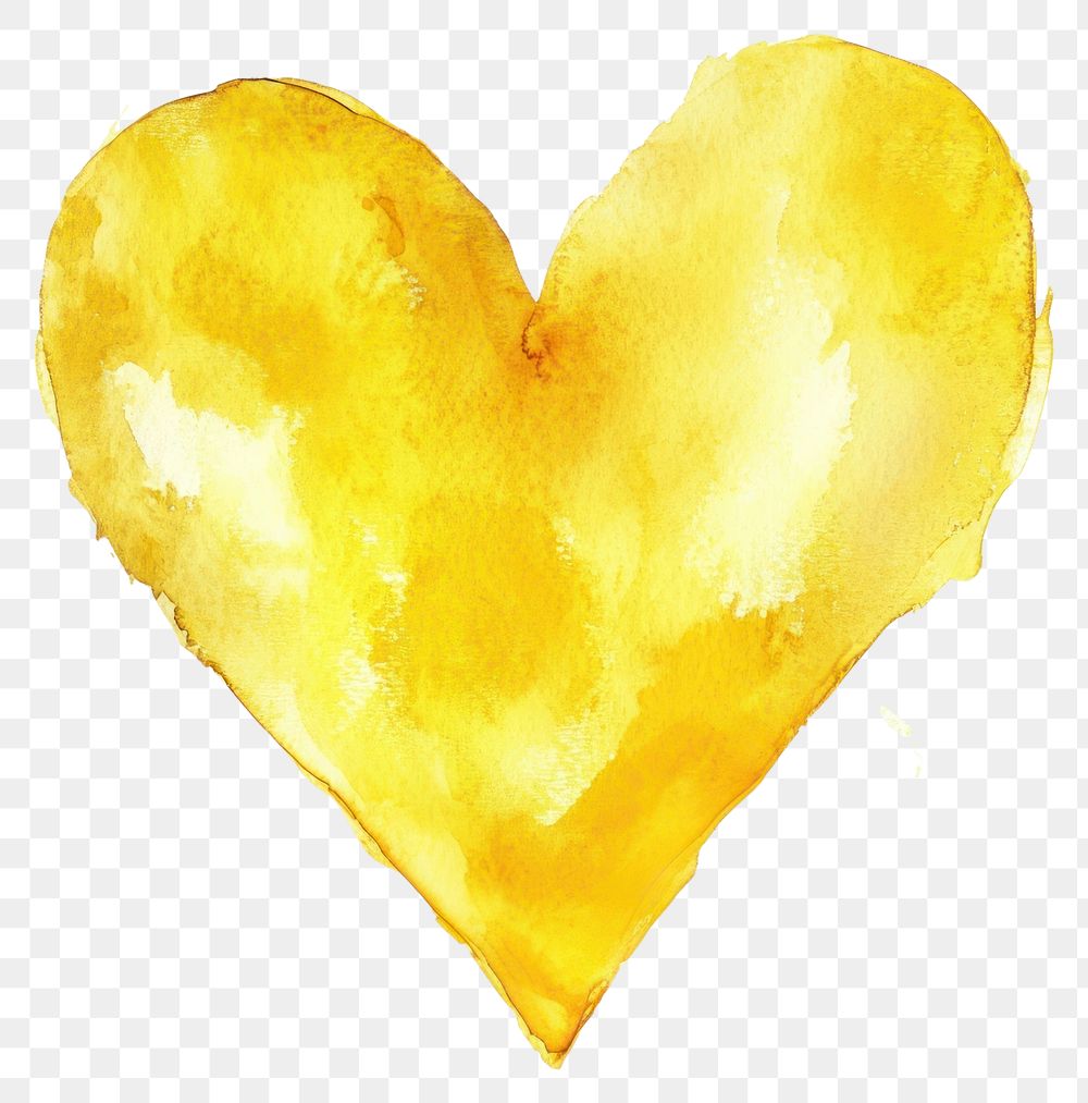 PNG Watercolor yellow heart illustration hand-painted astronomy.