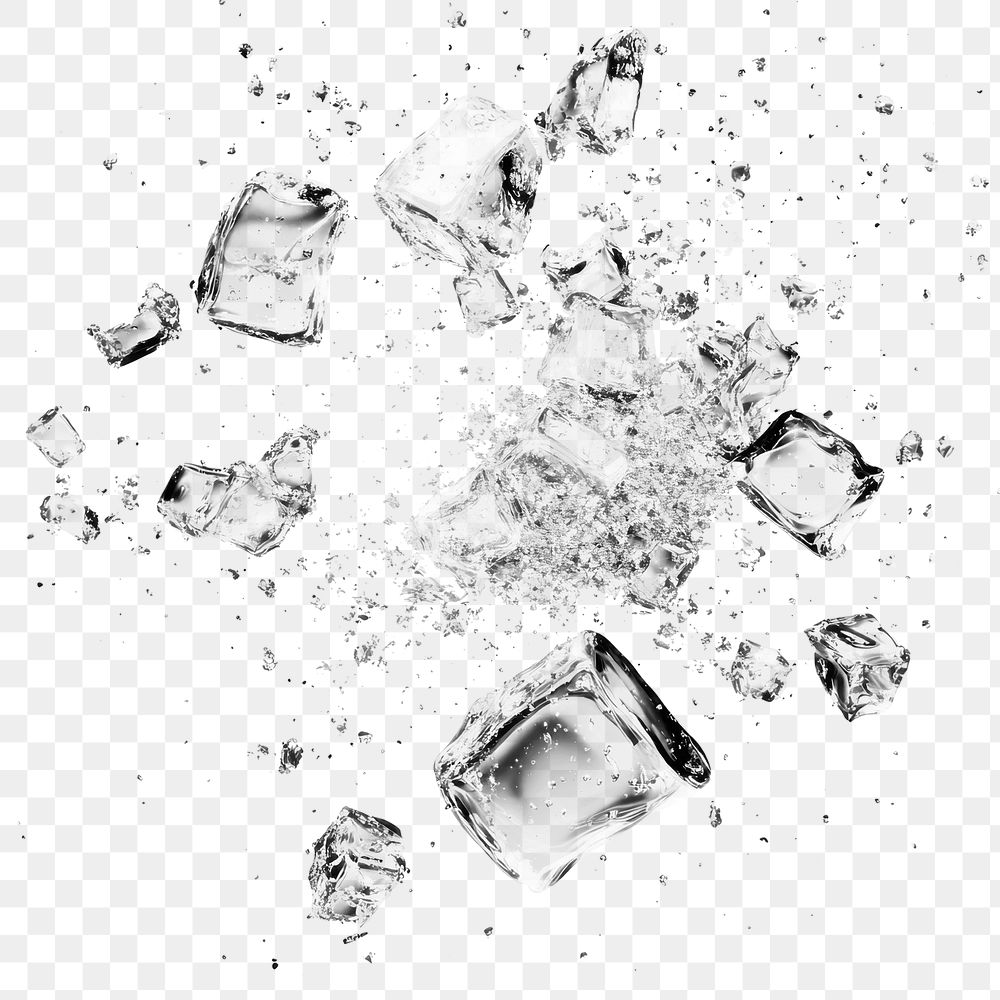 PNG Cracked Ice Cube Shatter ice explosion crystal.