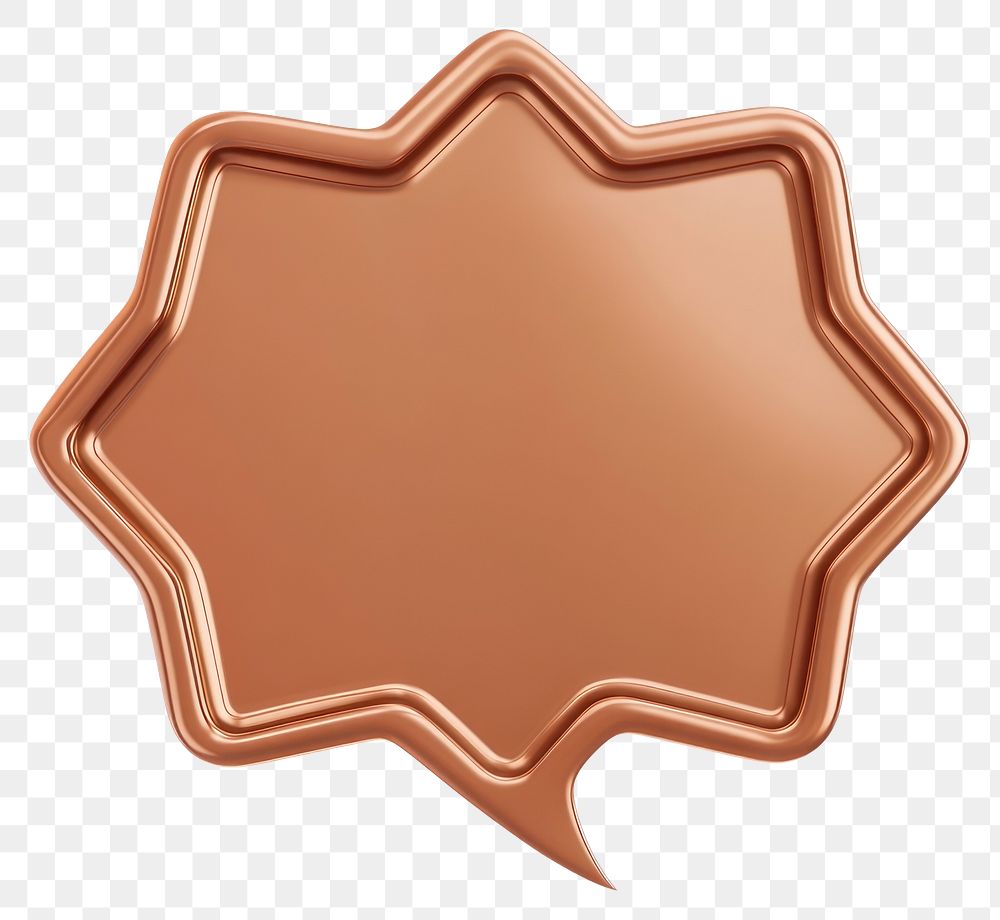 PNG Copper-brown octagon shape illustration speech bubble.