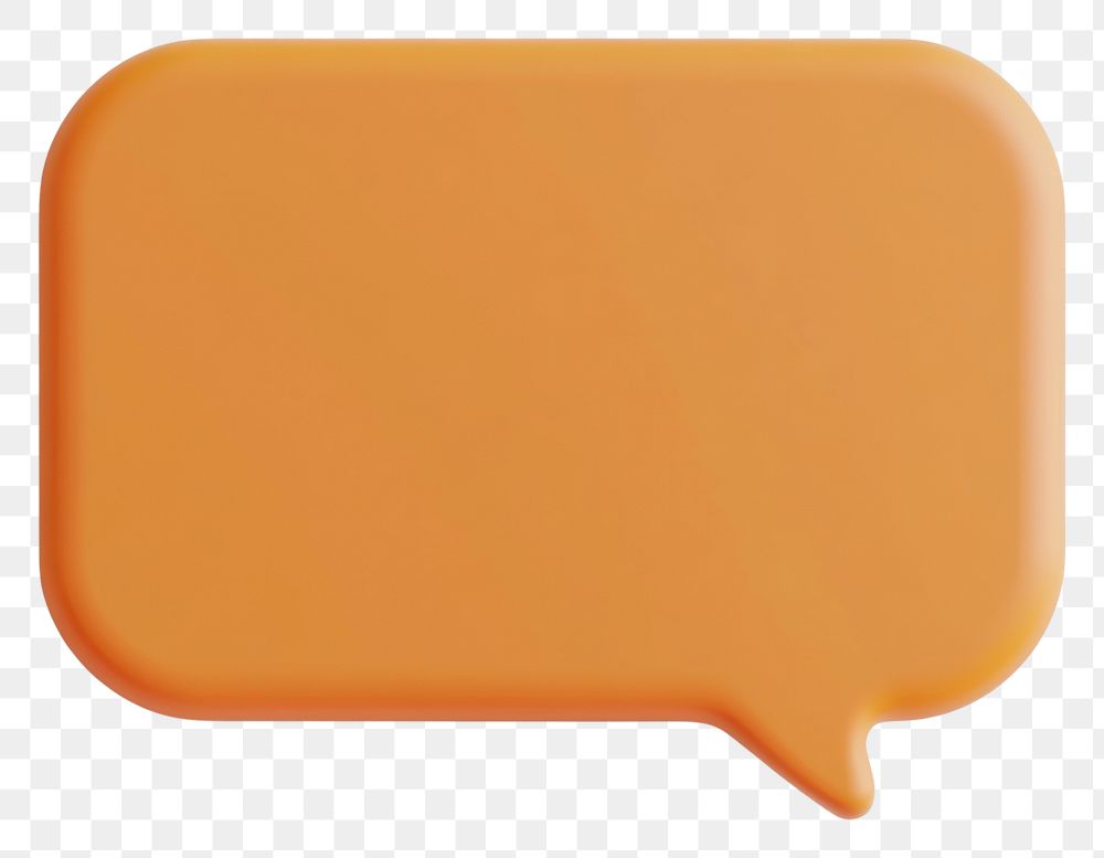 PNG 3D orange speech bubble