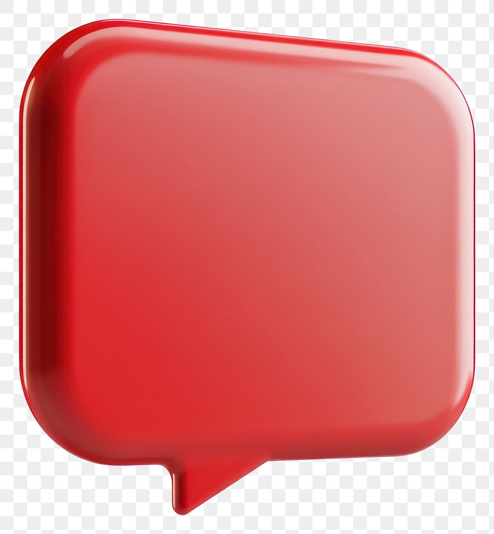 PNG 3D red speech bubble