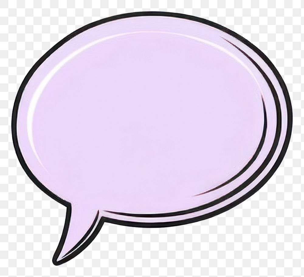 PNG Speech bubble purple color style.