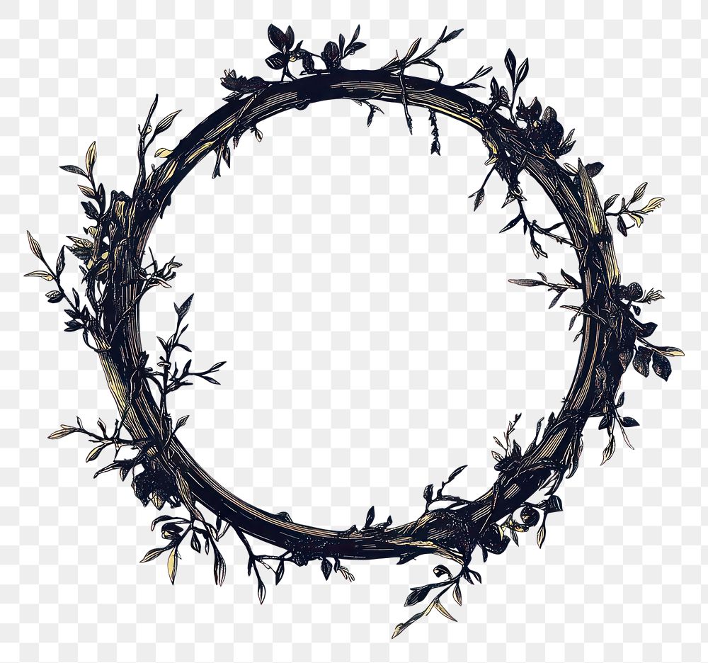 PNG An isolated horror frame illustration wreath art.