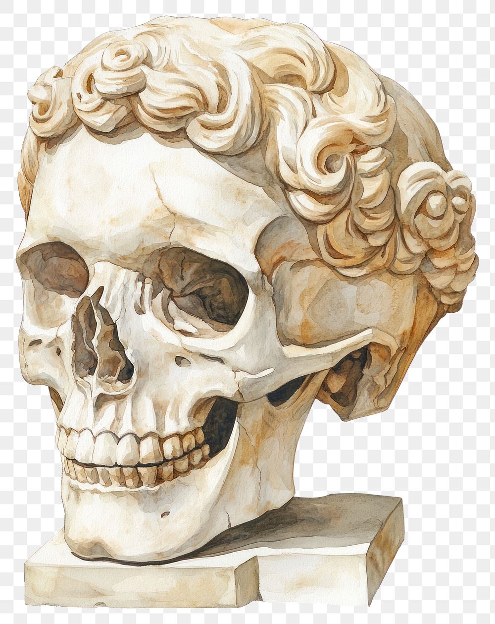 PNG An ancient greek Skull art archaeology person.