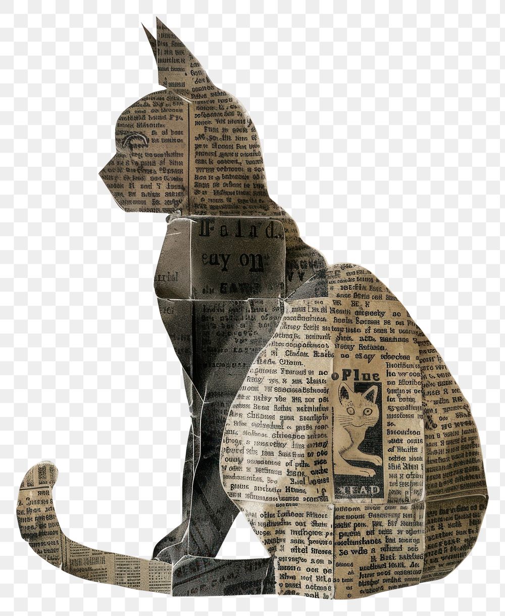 PNG Paper cat art newspaper collage.