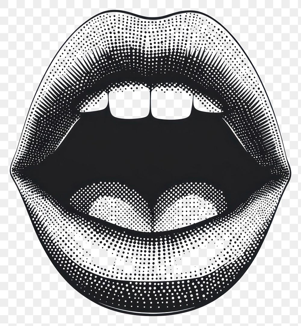 PNG Open mouth texture black white.