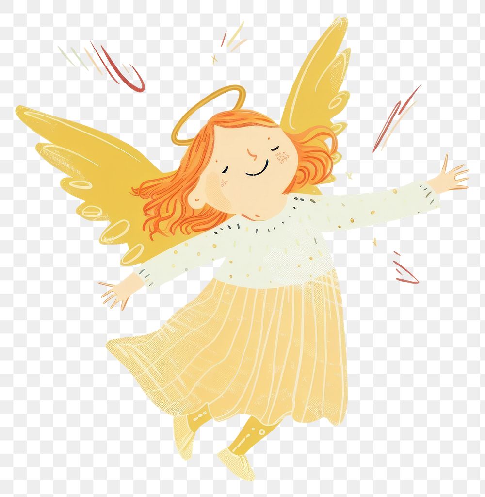 PNG Angel illustration whimsical cute.