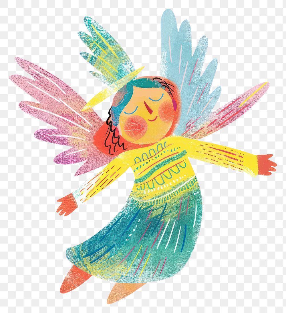 PNG Angel illustration whimsical art.