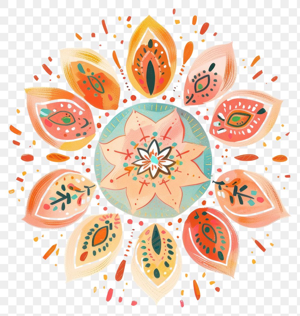 PNG Diwali mandala illustration patterns style.