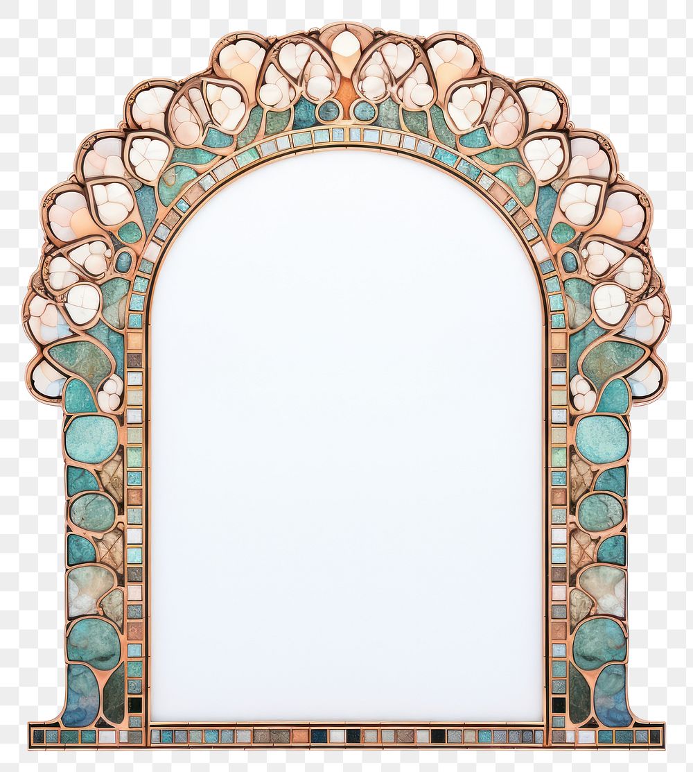 PNG Arch art nouveau architecture mosaic white background.