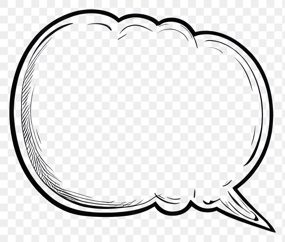 PNG Speech bubble sketch empty black.