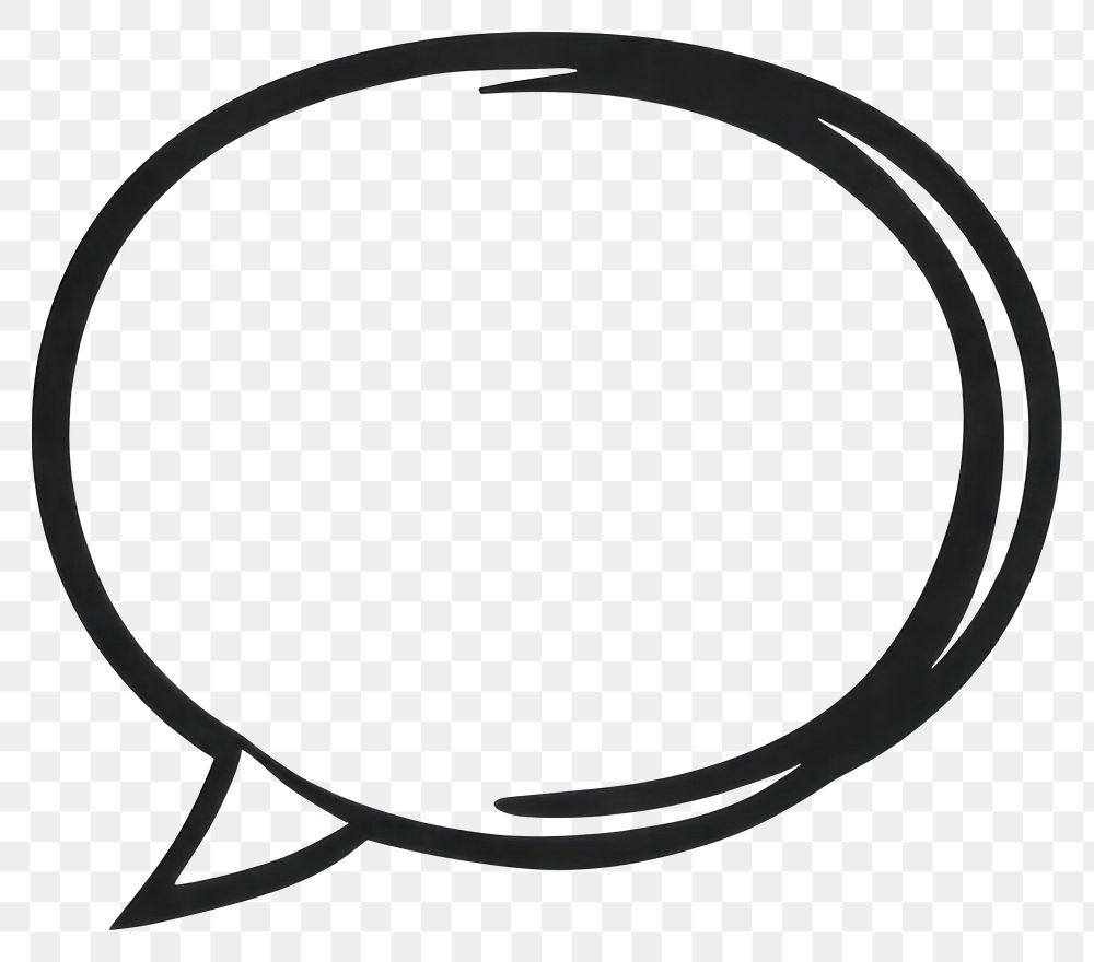 PNG Blank speech bubble vector black white.