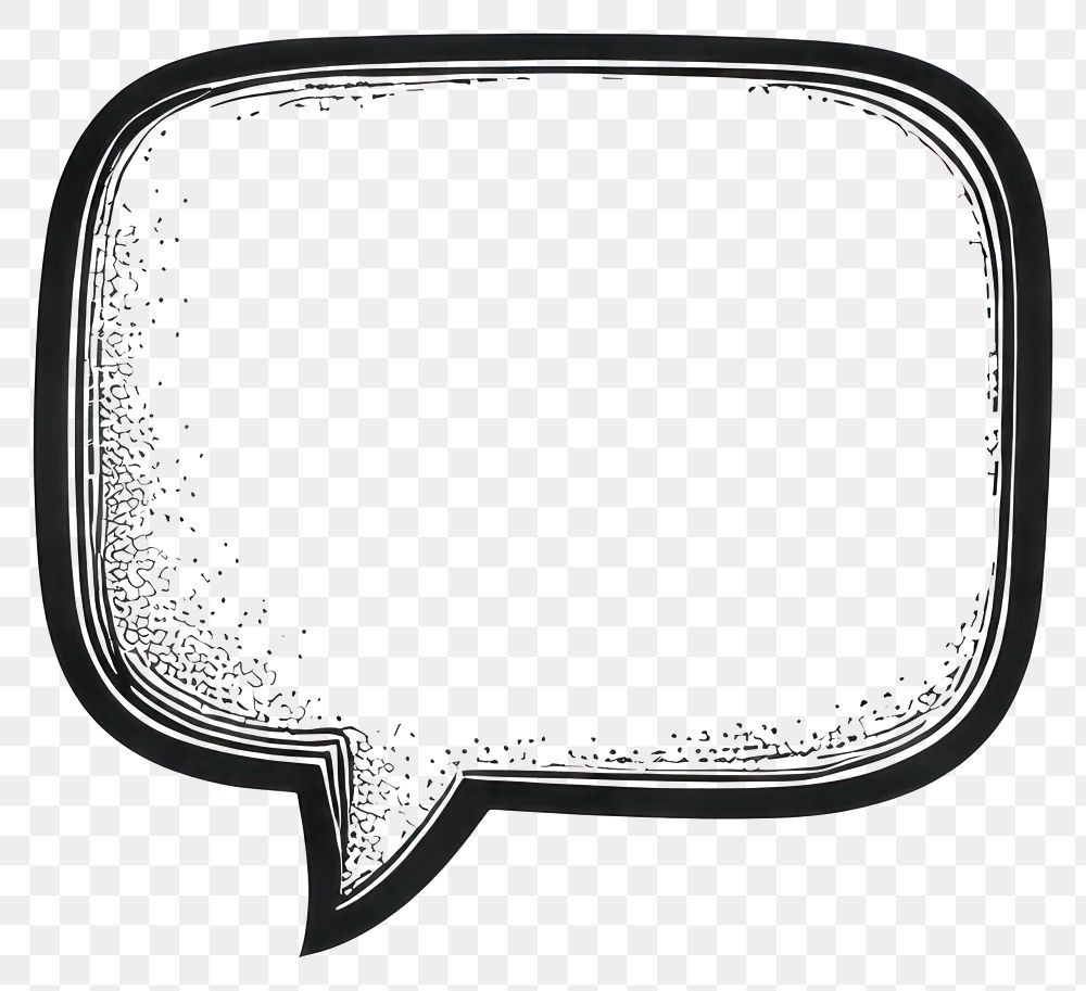 PNG Blank speech bubble style black white.