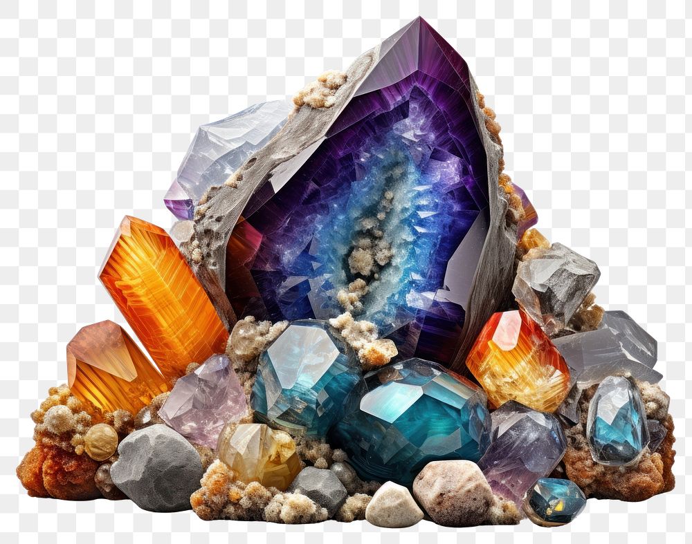 PNG Crystal geode gemstone mineral jewelry.