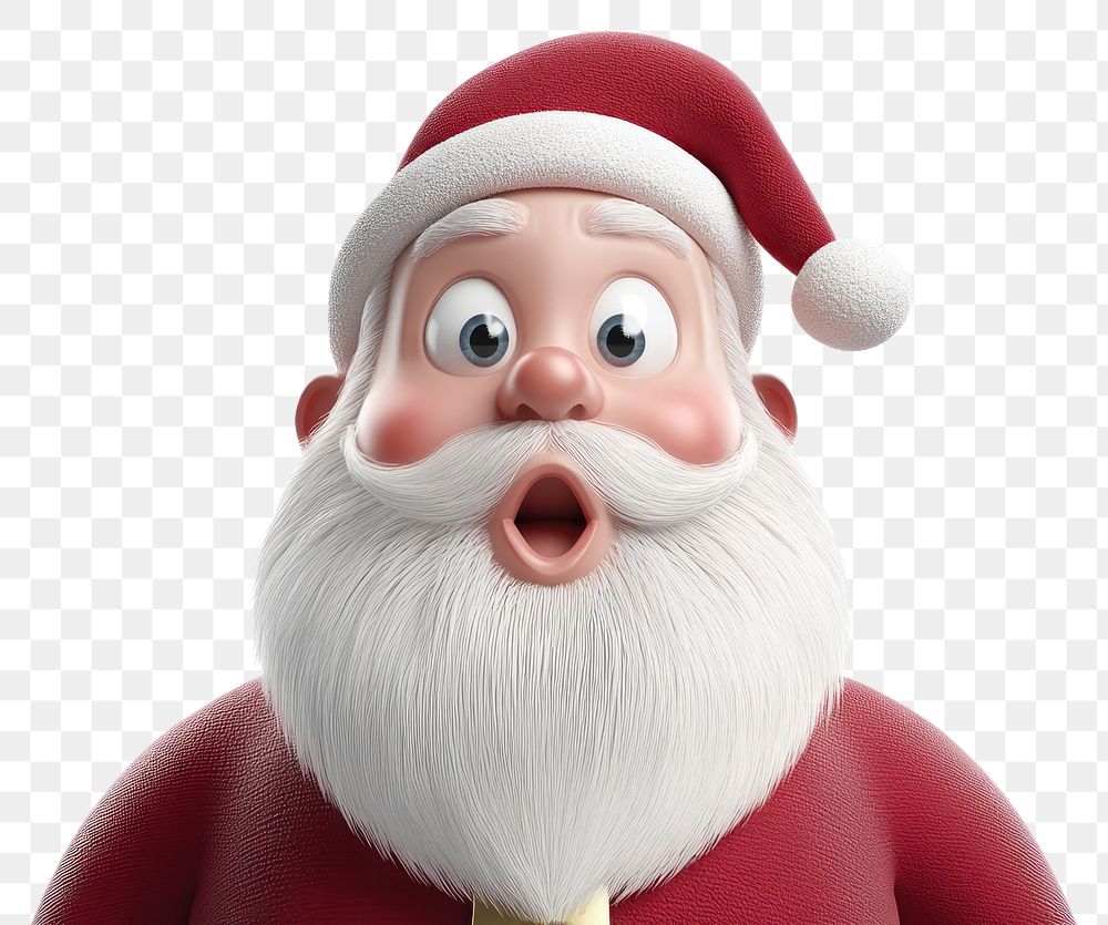 PNG Surprised santaclaus illustration expression white.