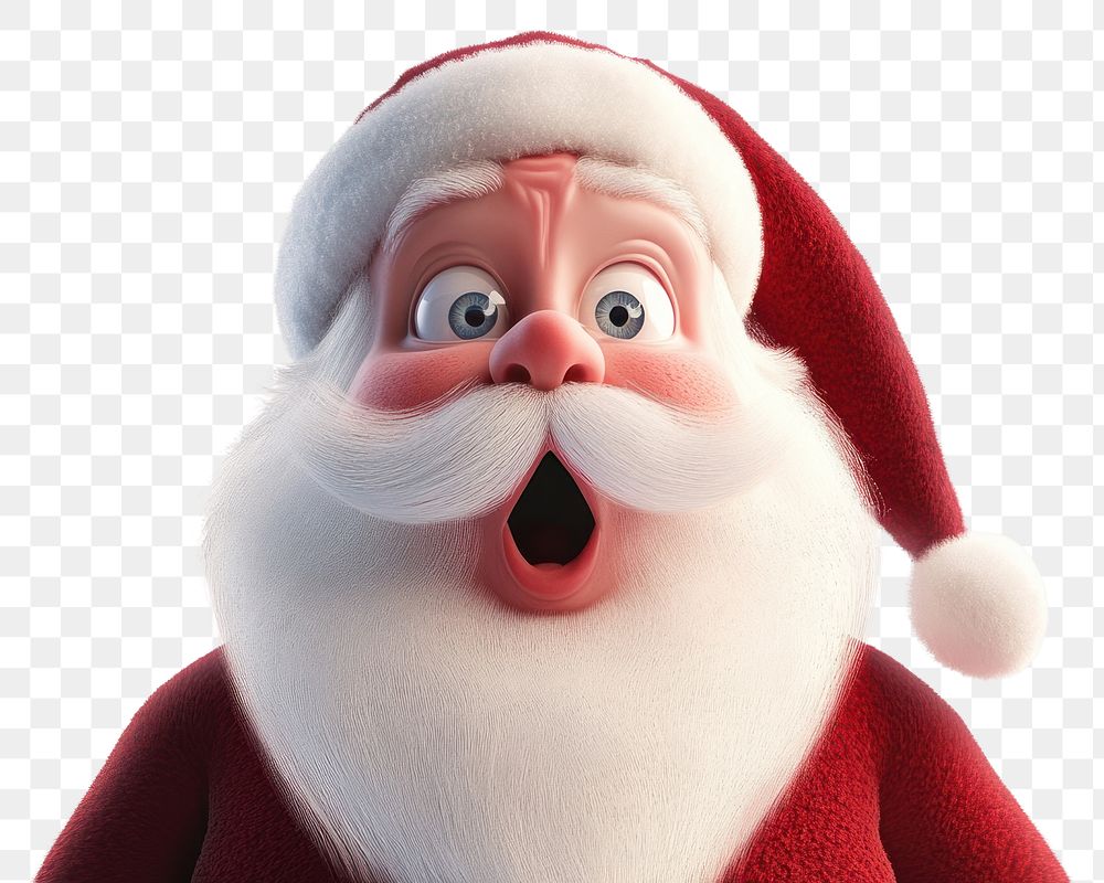 PNG Surprised santaclaus illustration expression cartoon.